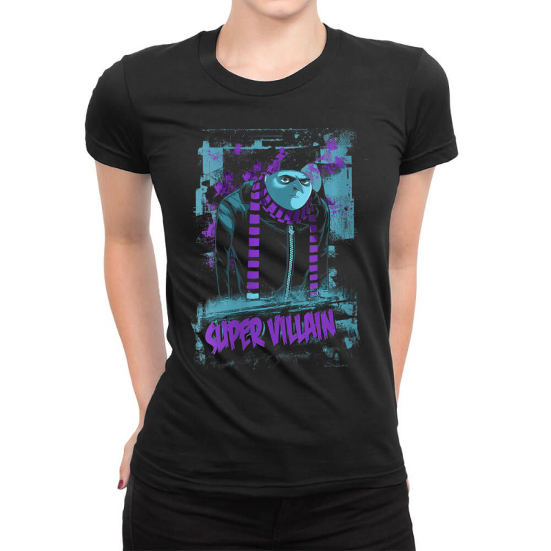 Gru Super Villain Blue Hue Portrait Ladies Fitted T-Shirt by BuiDoc | Artistshot