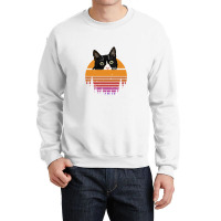 Cat Retro Style Kitten Retro Style Black Cat Crewneck Sweatshirt | Artistshot