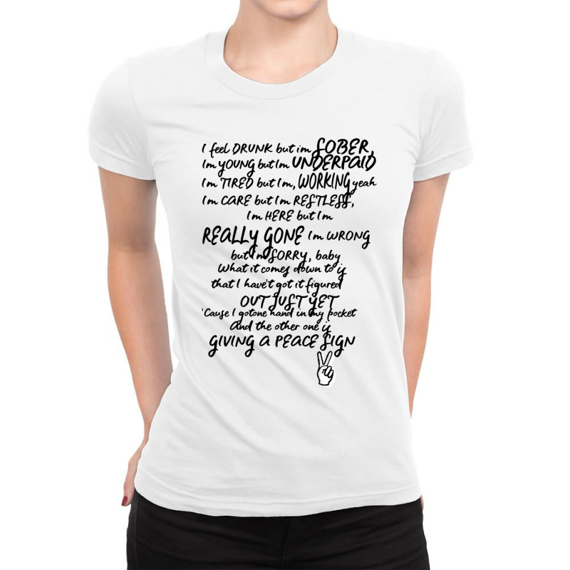 Hand In My Pocket Alanis Morissette - Peace Sign Ladies Fitted T-Shirt by SAUNDRAHARDAWAY | Artistshot