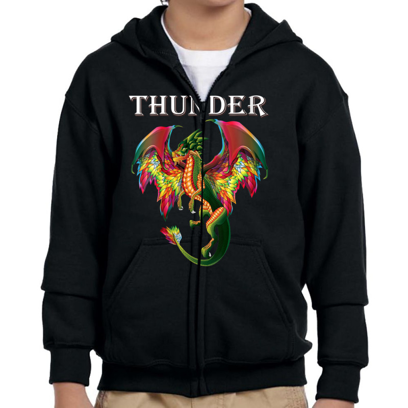 Womens Imagine You Are A Thunder Dragon Breathing Fire With Wings V-ne Youth Zipper Hoodie by cm-arts | Artistshot