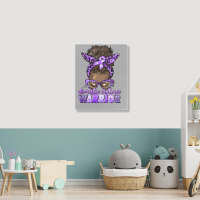 Domestic Violence Warrior Afro Messy Bun Portrait Canvas Print | Artistshot