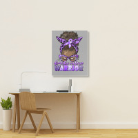 Domestic Violence Warrior Afro Messy Bun Portrait Canvas Print | Artistshot