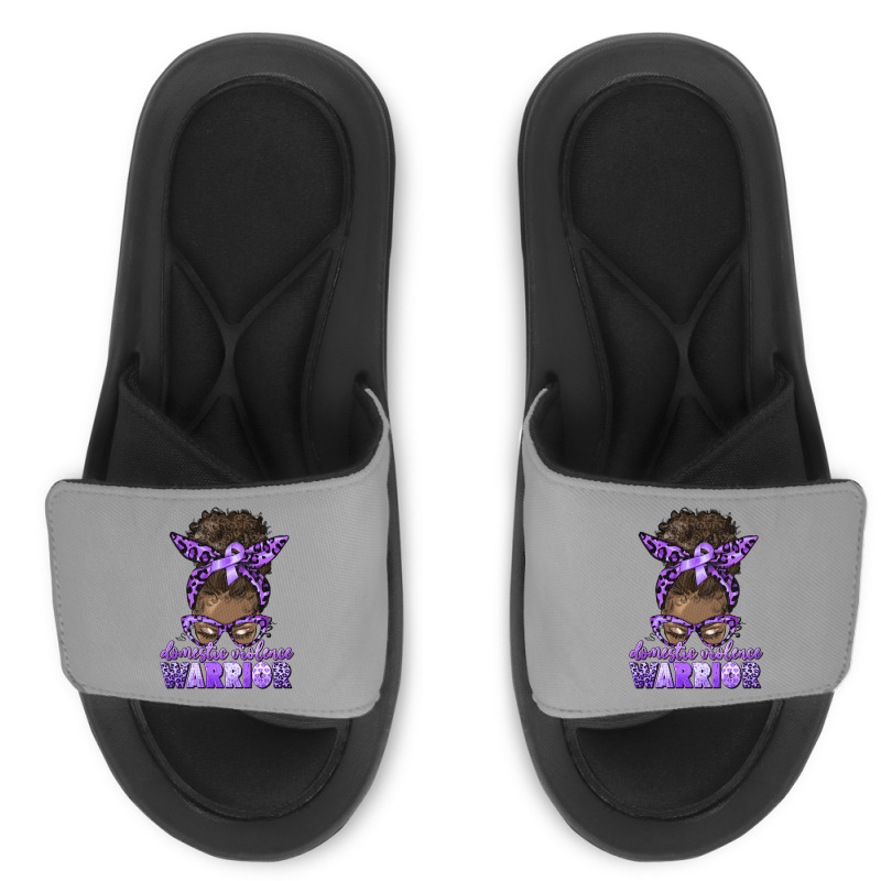 Domestic Violence Warrior Afro Messy Bun Slide Sandal | Artistshot