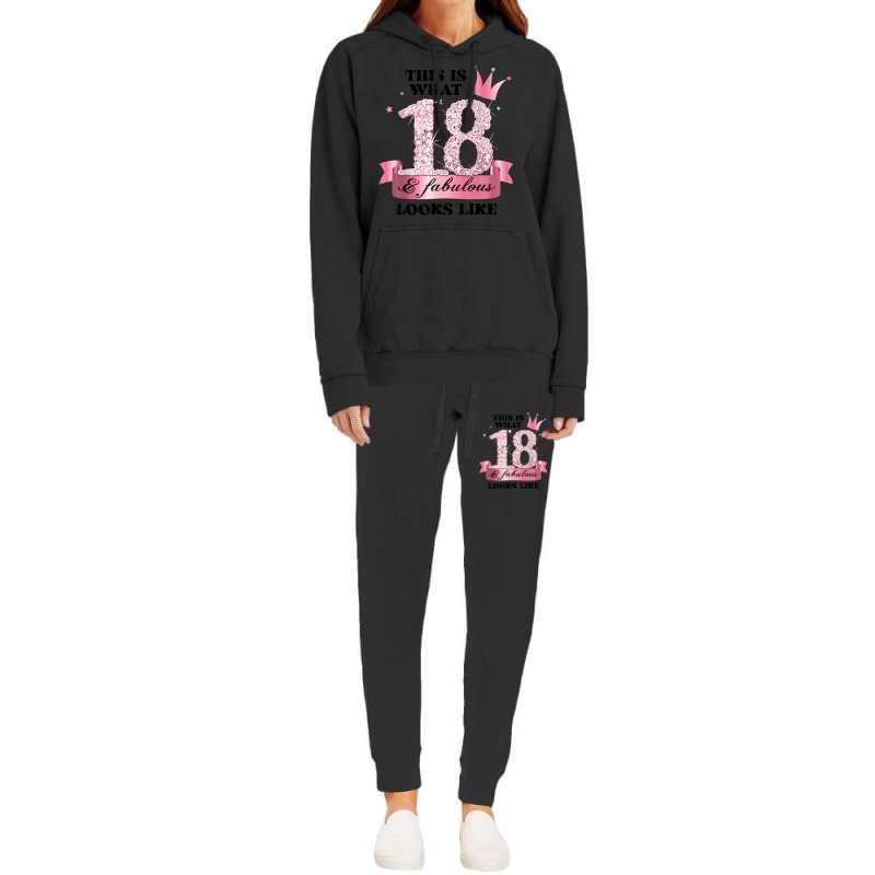 18 & Fabulous I Pink White Party Group Candid Photo Outfit Hoodie & Jogger Set | Artistshot