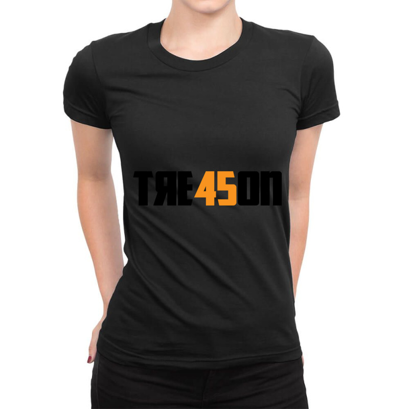 Tre45on  Red And Gold Ladies Fitted T-Shirt by AMYBROKER | Artistshot