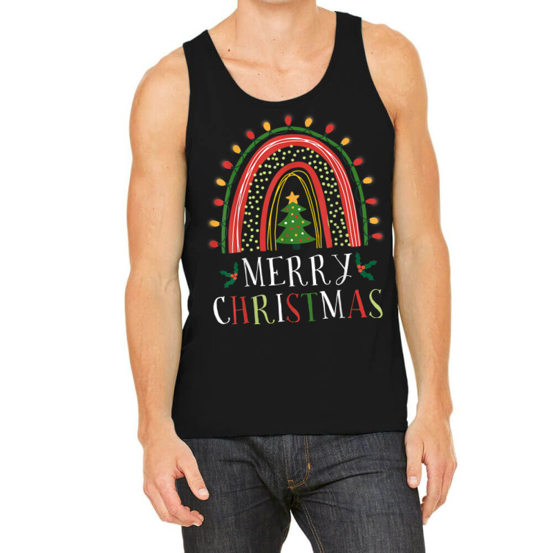 Christmas Matching Family Shirt Rainbow Xmas Tree Lights Tank Top by Garnet | Artistshot