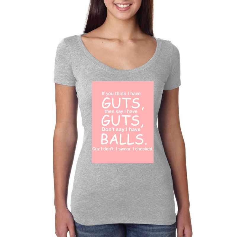 Guts Not Balls Fitted Women's Triblend Scoop T-shirt by GARRYTURNER | Artistshot