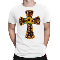 Leopard Gemstone Sunflower Cross T-shirt | Artistshot