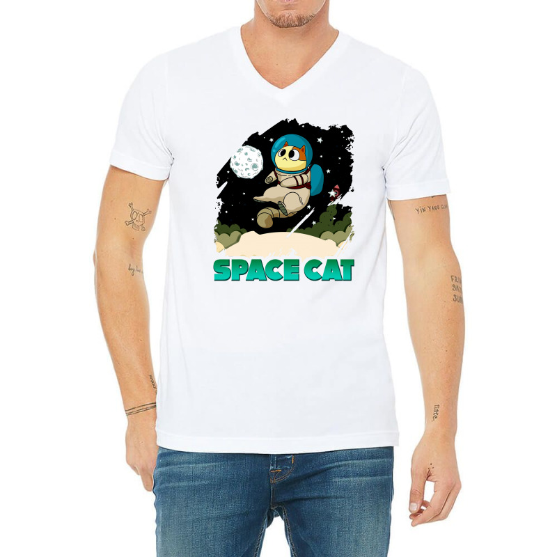 Space Cat V-neck Tee | Artistshot