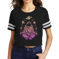 Meditating Astronaut Planets Colorful Lotus Women Meditation Tank Top Scorecard Crop Tee | Artistshot