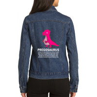 Pregosaurus Definition Funny Pregnancy Maternity Ladies Denim Jacket | Artistshot