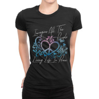 Imagine Hippie People Living Life In Peace And Love Ladies Fitted T-shirt | Artistshot