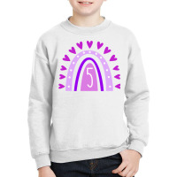 Kids 5th Birthday Purple Boho Rainbow 5 Year Old Girl Second Youth Sweatshirt | Artistshot