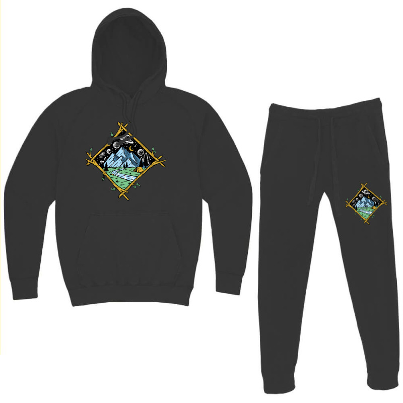 Mountain View At Night Isolated Hoodie & Jogger Set | Artistshot