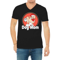 Dog Mom Christmas T  Shirtdog Mom, Funny Gift For Dogs Lovers T  Shirt V-neck Tee | Artistshot
