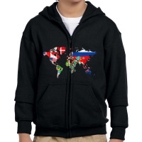 International World Flags Flags World Map S Youth Zipper Hoodie | Artistshot