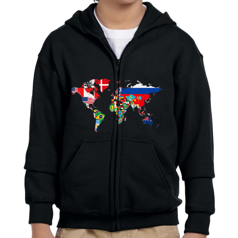 International World Flags Flags World Map S Youth Zipper Hoodie by cm-arts | Artistshot