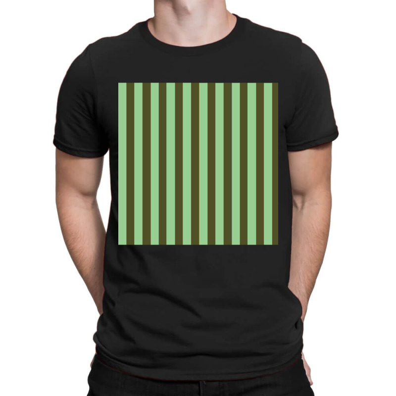 Olive Green And Light Green Vertical Stripes Pattern T-shirt | Artistshot