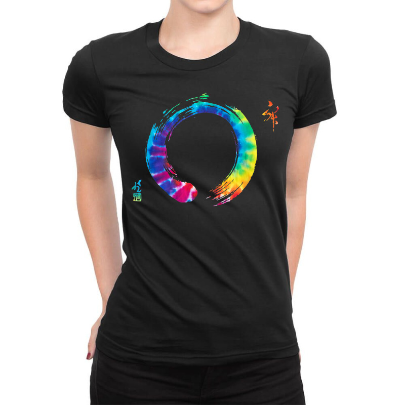 Bonsai Zen Enso Circle Yoga Meditate Workout Meditation Ladies Fitted T-Shirt by Color | Artistshot