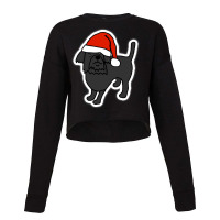 Cute Dog Wearing A Santa Hat At Christmas Cropped Sweater | Artistshot