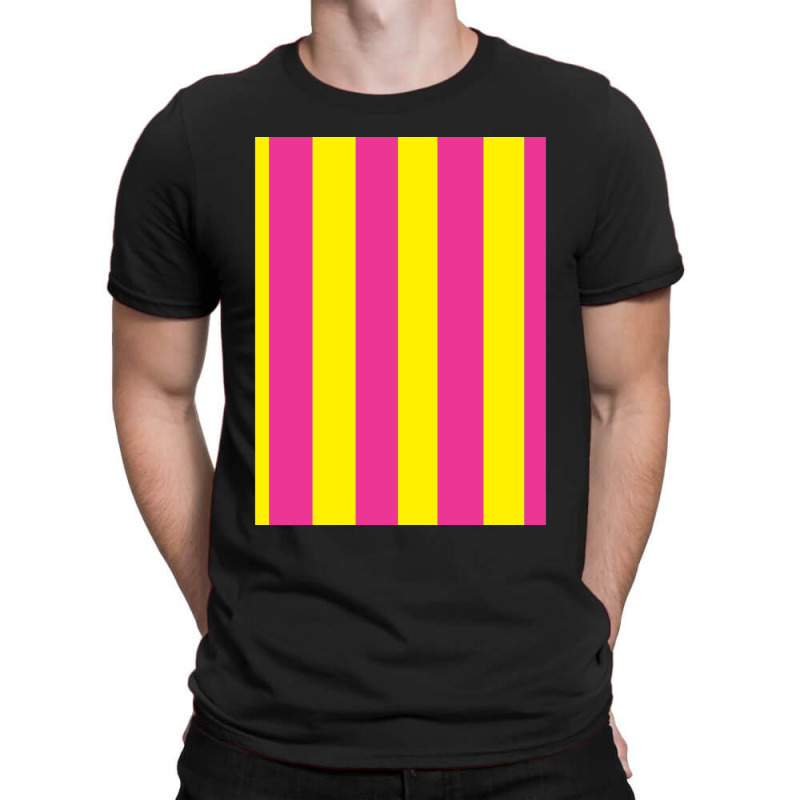 Pink And Yellow Vertical Stripes Design T-shirt | Artistshot