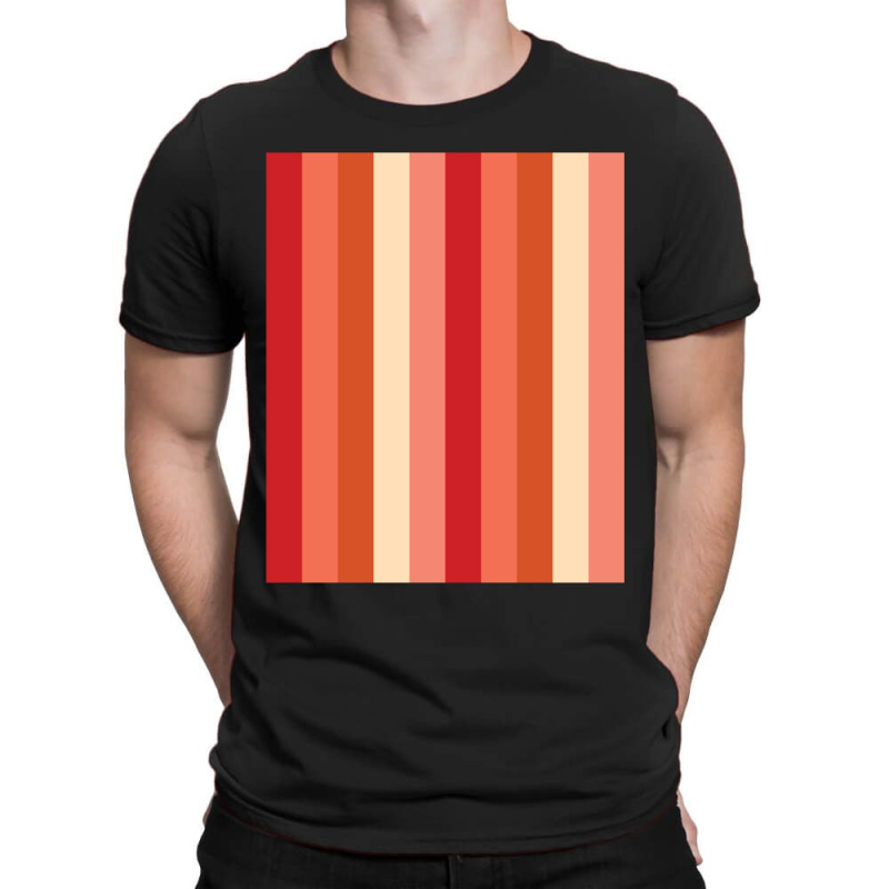 Red Verticallystriped Silver Titanium Iron Color, Red Degradation Patt T-shirt | Artistshot