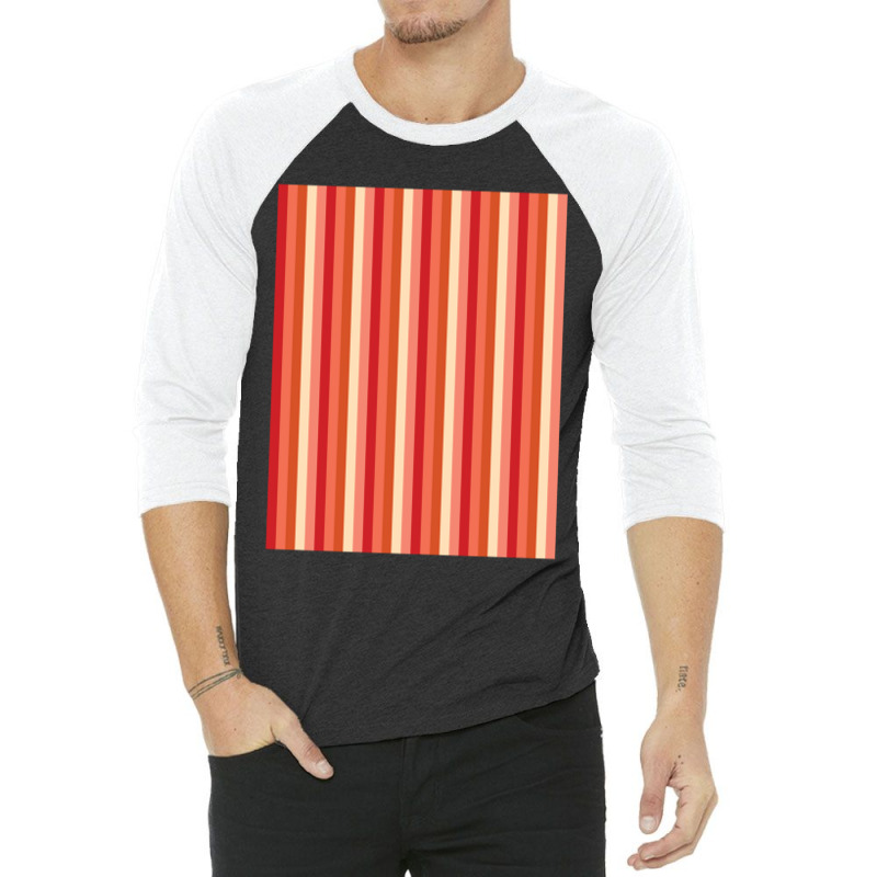 Red Verticallystriped Silver Titanium Iron Color, Red Degradation Patt 3/4 Sleeve Shirt | Artistshot