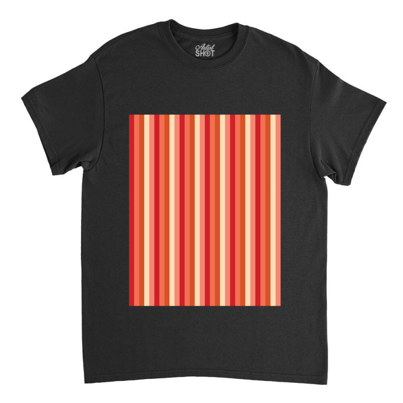 Red Verticallystriped Silver Titanium Iron Color, Red Degradation Patt Classic T-shirt | Artistshot