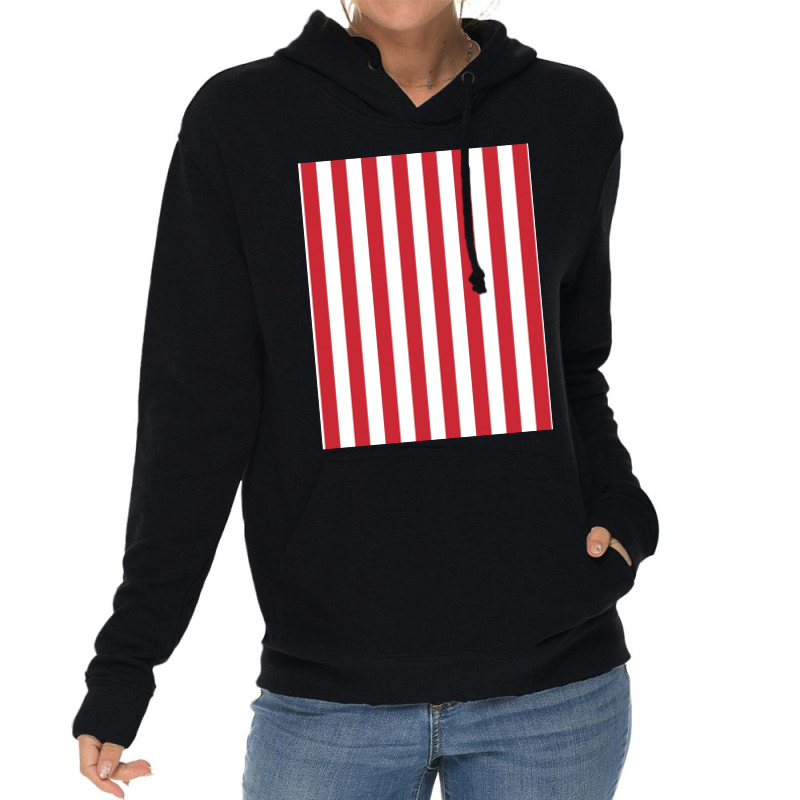 Red And White Vertical Stripes Pattern Graphic Lightweight Hoodie | Artistshot