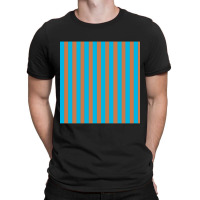 Turquoise And Brown Vertical Stripes Pattern T-shirt | Artistshot