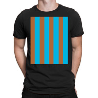 Turquoise And Brown Vertical Strpes Pattern T-shirt | Artistshot