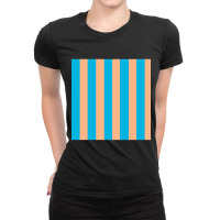 Turquoise And Tan Vertical Stripes Pattern Ladies Fitted T-shirt | Artistshot