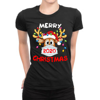 Reindeer In Mask Shirt Funny Merry Christmas 2020 T Shirt Ladies Fitted T-shirt | Artistshot