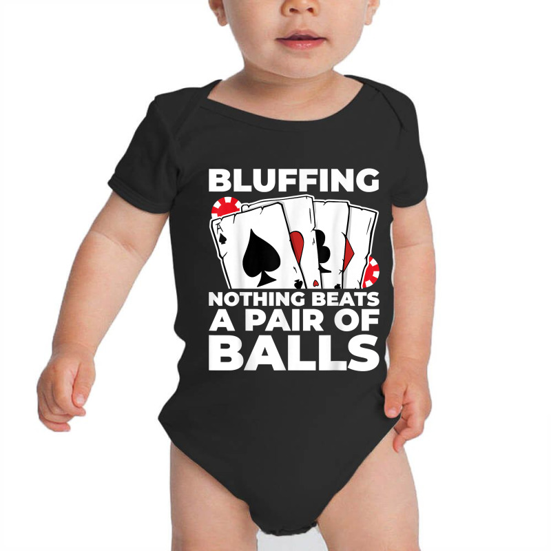 Gambling Casino Vegas Funny Cards Texas Hold_em Face Poker Baby Bodysuit | Artistshot