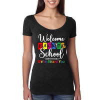 Welcome Back To School Weve Missed You Funny Teacher Back Women's Triblend Scoop T-shirt | Artistshot