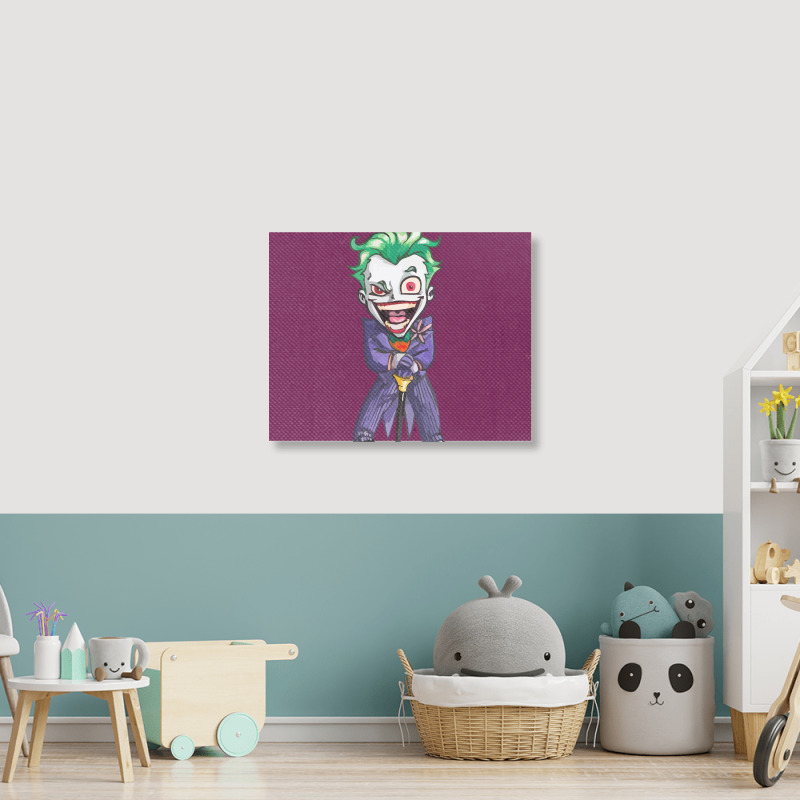 Joker (dc)  (low Poly Abstract) Fanart (zoomout Effect) Landscape Canvas Print | Artistshot