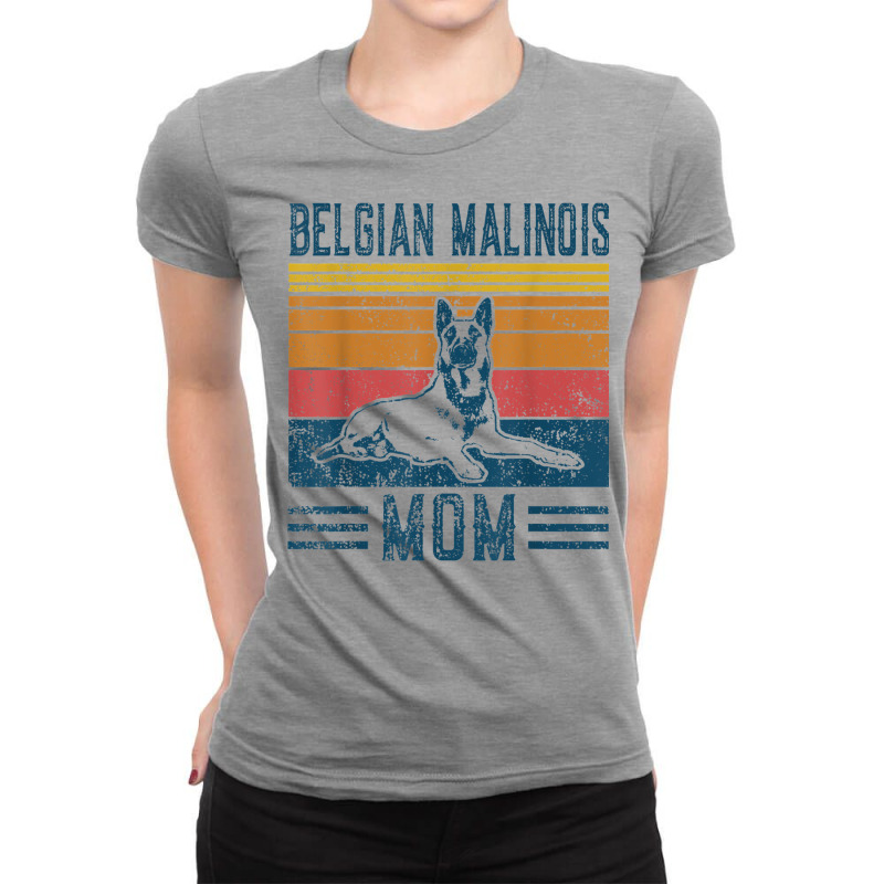 Belgian Malinois Mom   Vintage Belgian Malinois Mom, Gray, S Ladies Fitted T-Shirt by dirije | Artistshot