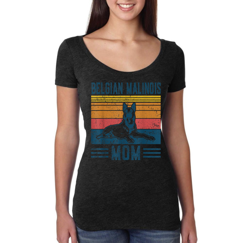 Belgian Malinois Mom   Vintage Belgian Malinois Mom, Gray, S Women's Triblend Scoop T-shirt by dirije | Artistshot