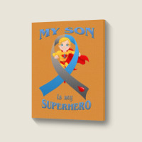 Diabetes My Son Is My Superhero Portrait Canvas Print | Artistshot