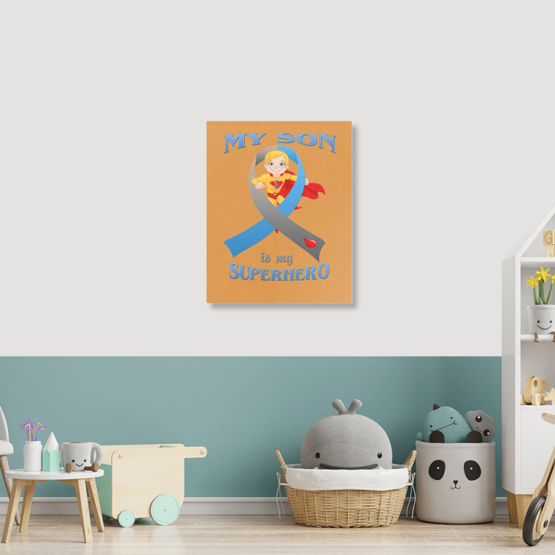 Diabetes My Son Is My Superhero Portrait Canvas Print by hoainv | Artistshot