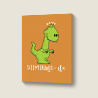 Sleepy Saurus   Rex Portrait Canvas Print | Artistshot