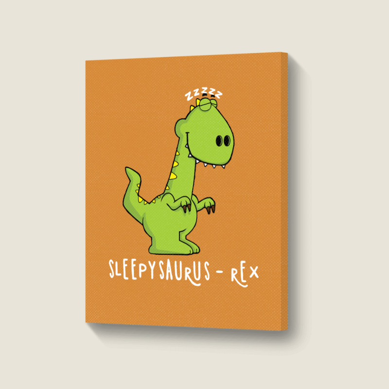 Sleepy Saurus   Rex Portrait Canvas Print | Artistshot