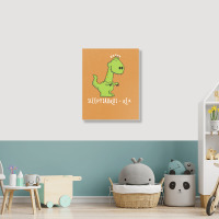 Sleepy Saurus   Rex Portrait Canvas Print | Artistshot