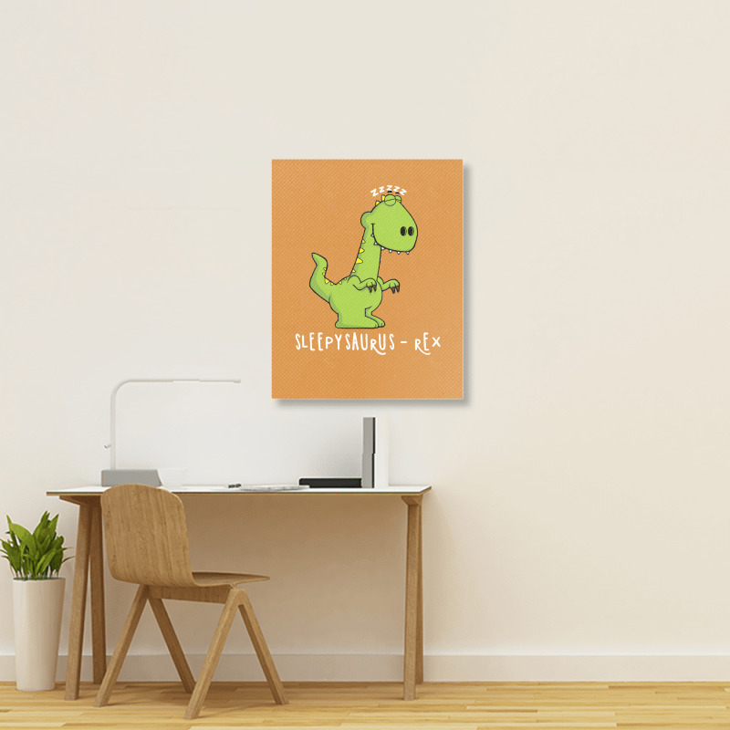 Sleepy Saurus   Rex Portrait Canvas Print | Artistshot