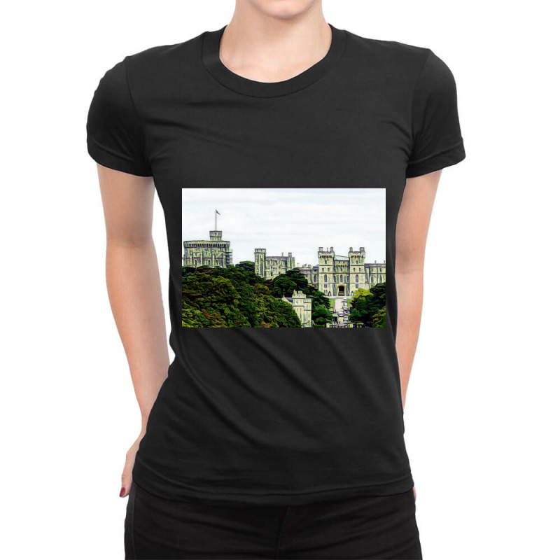 Vintage Windsor Castle 2 Ladies Fitted T-Shirt by cm-arts | Artistshot