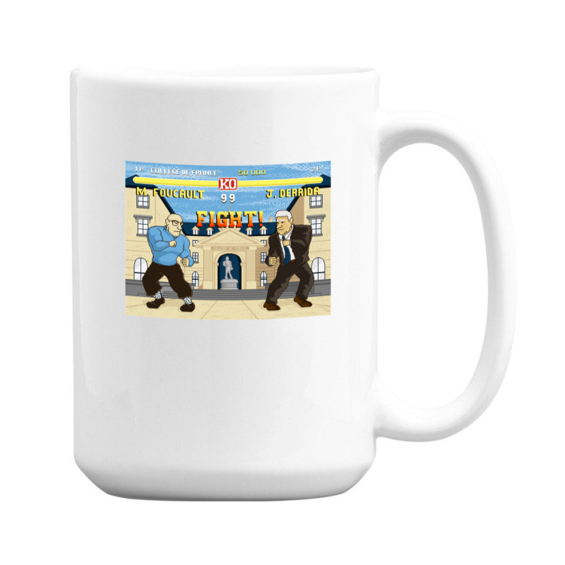 French Theory Fighter - Foucault Vs Derrida 15 Oz Coffee Mug | Artistshot