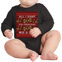 Funny 20 Dice Roll Pen And Paper Quote Ugly Christmas Sweater Design Long Sleeve Baby Bodysuit | Artistshot