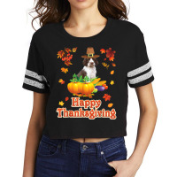 Happy Thanksgiving English Springer Spaniel Dog I'm Thankful Scorecard Crop Tee | Artistshot