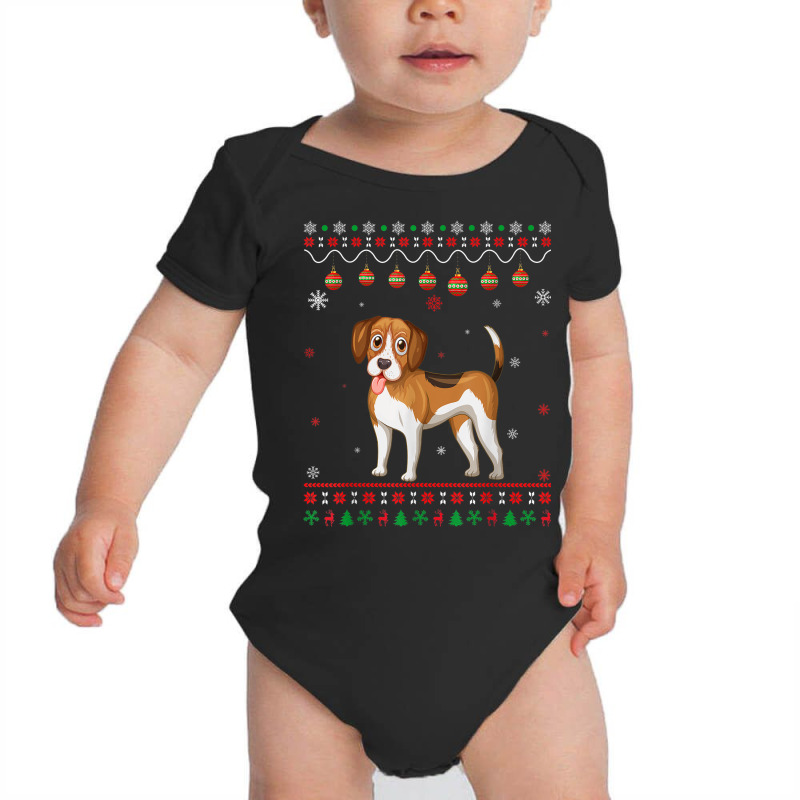 Beagle Dog Ugly Xmas Design Matching Ugly Christmas Holiday Baby Bodysuit | Artistshot