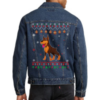 Dobermann Dog Ugly Design Matching Ugly Christmas Holiday Men Denim Jacket | Artistshot